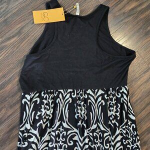 GRECERELLE Boho Chic Style Black & White Racer Back Maxi Dress NWT/SIZE 2XL